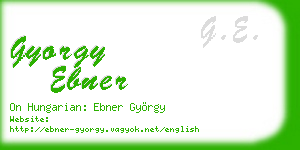 gyorgy ebner business card
